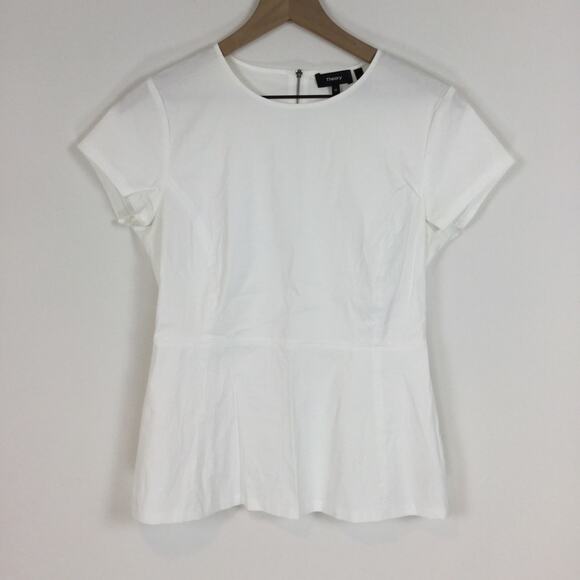 Theory Carrian Peplum Top, Size Medium - Picture 1 of 5